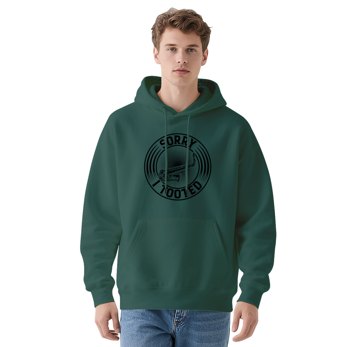 Sorry I Tooted Trumpet Graphic Grey Hoodie