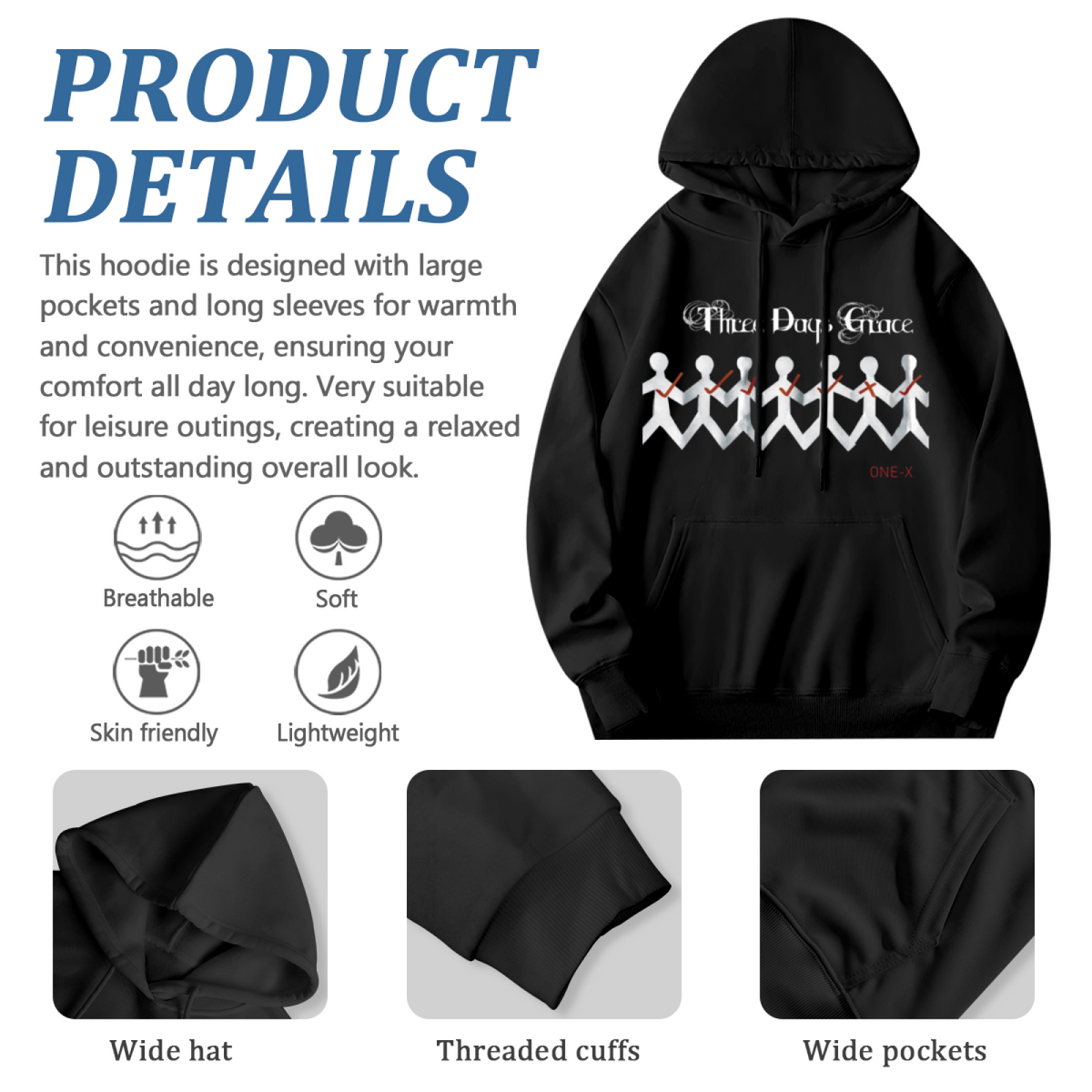 Streetwear Hoodie - Band Name Three