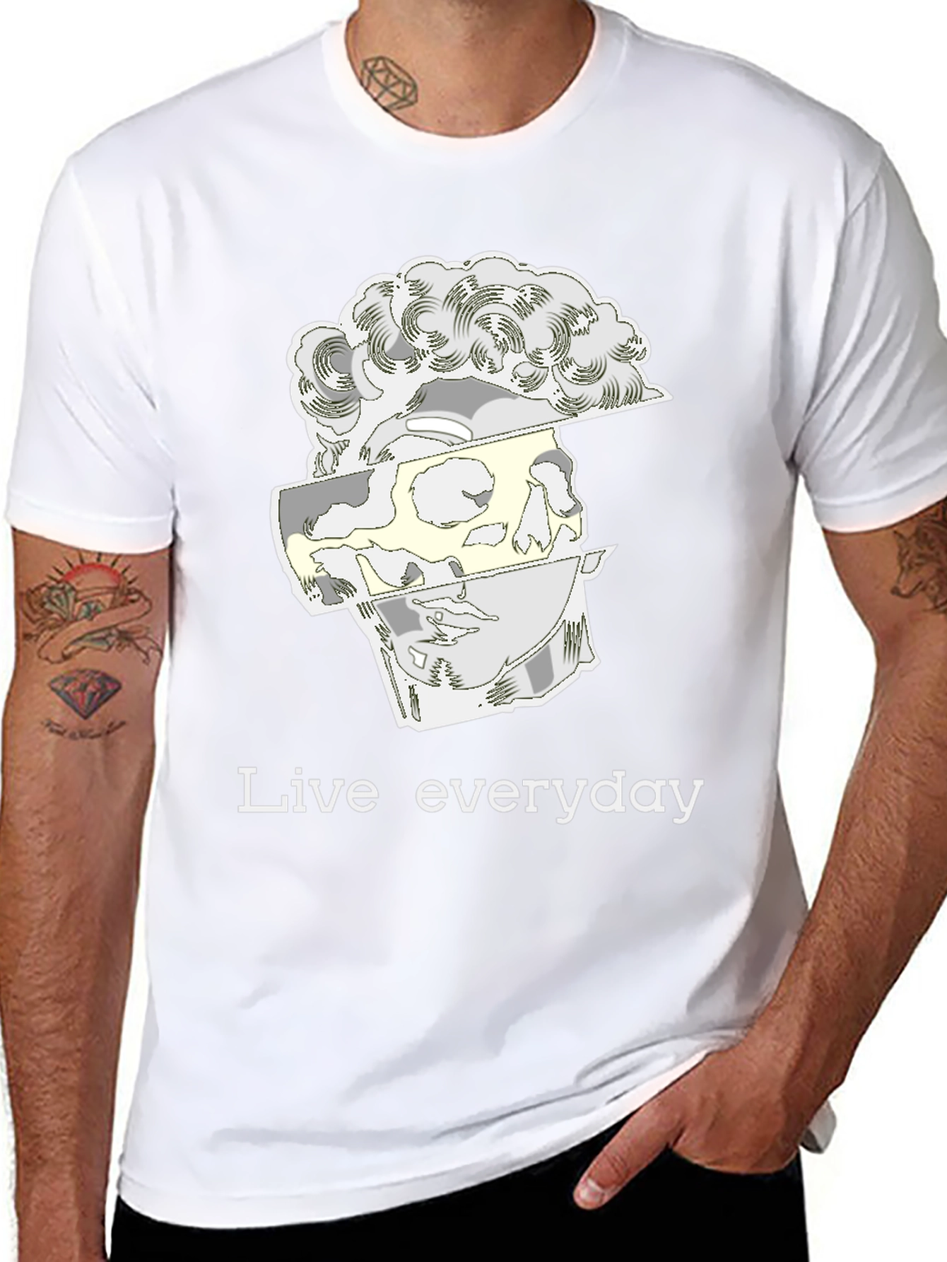 Live Everyday Graphic Print Black T-Shirt