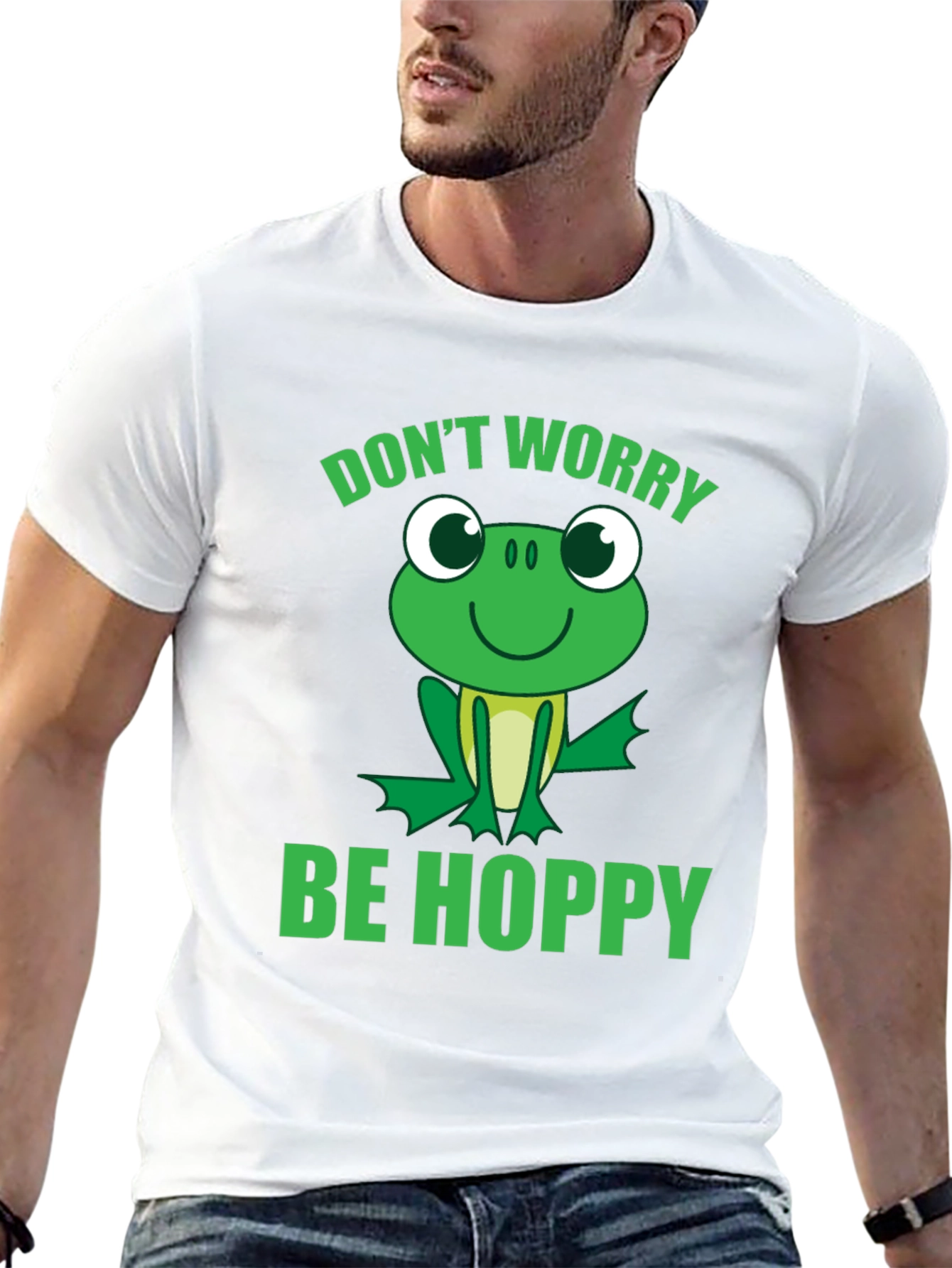 Dont Worry Be Hoppy Frog Graphic T-Shirt