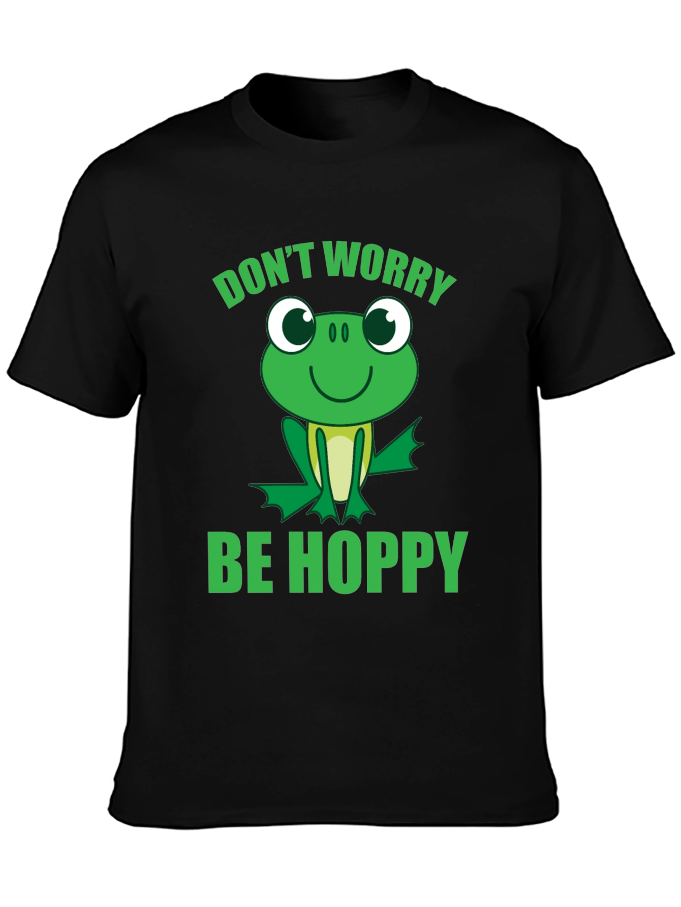 Dont Worry Be Hoppy Frog Graphic T-Shirt