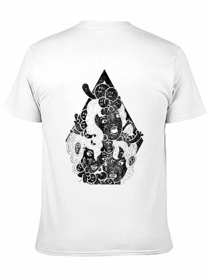 Modern Graphic Tee - Black with Abstract Print