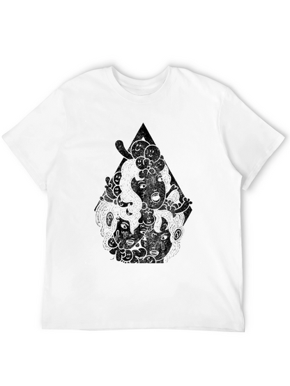 Modern Graphic Tee - Black with Abstract Print