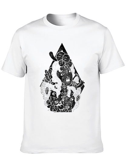 Modern Graphic Tee - Black with Abstract Print