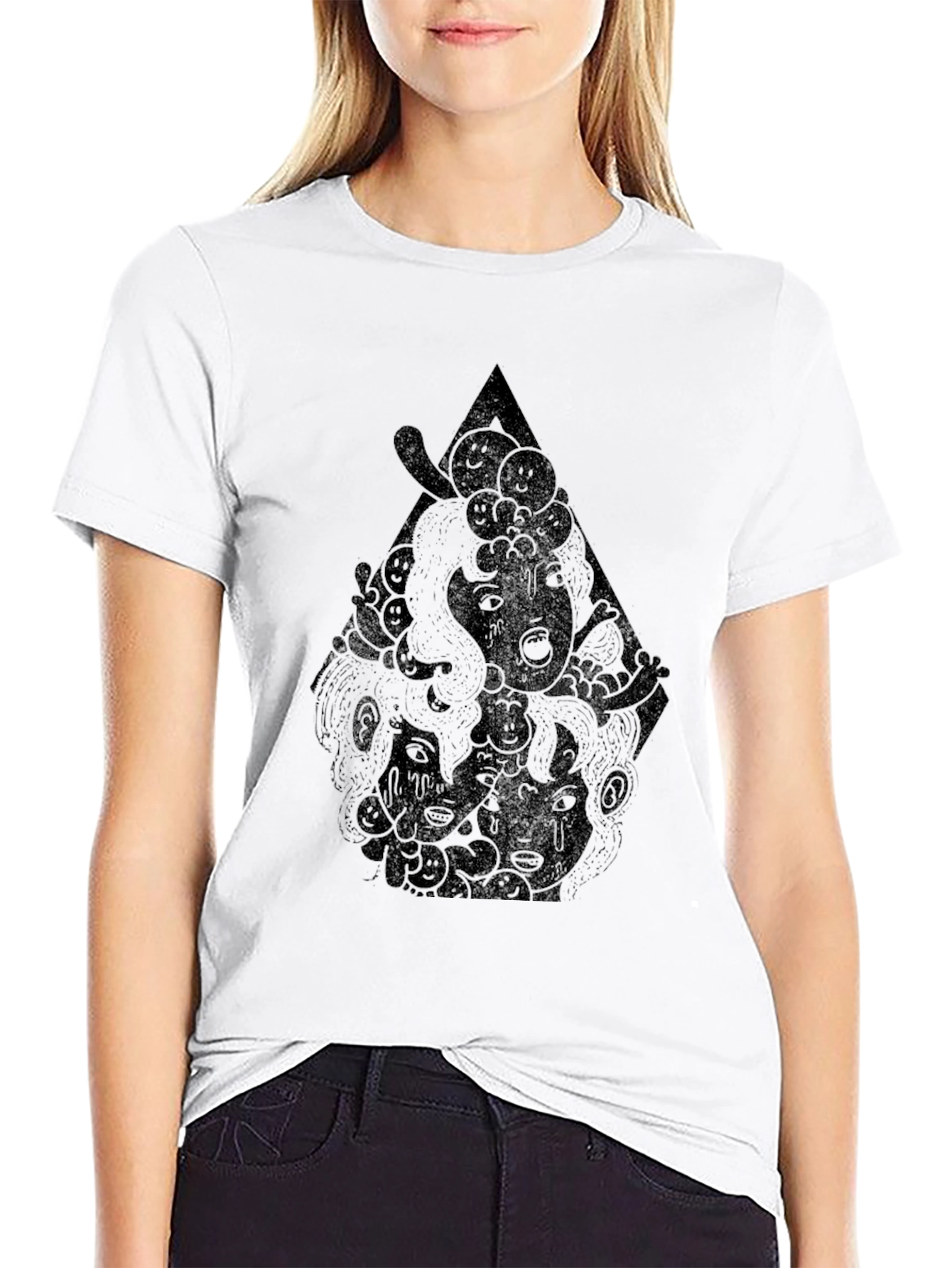 Modern Graphic Tee - Black with Abstract Print