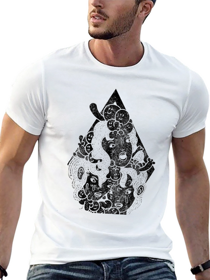 Modern Graphic Tee - Black with Abstract Print