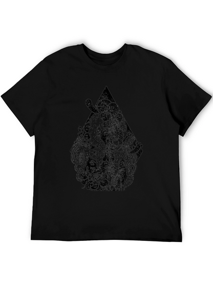 Modern Graphic Tee - Black with Abstract Print
