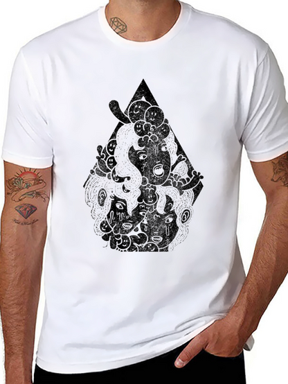 Modern Graphic Tee - Black with Abstract Print