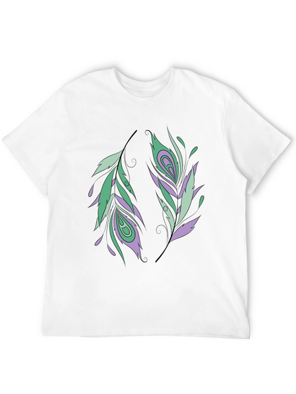 Feather Design Black T-Shirt