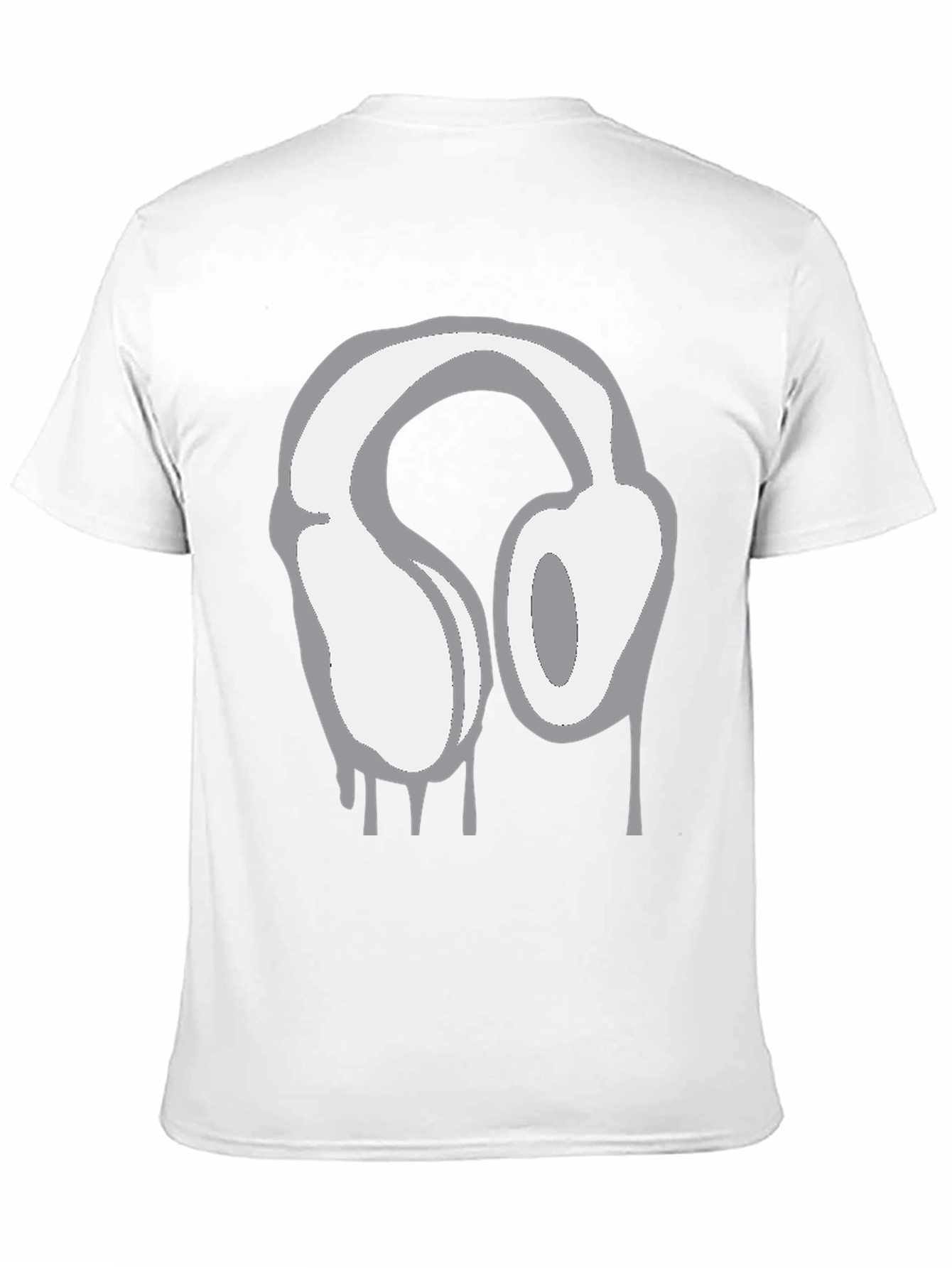 Urban Style Headphones Drip Graphic Tee - Black