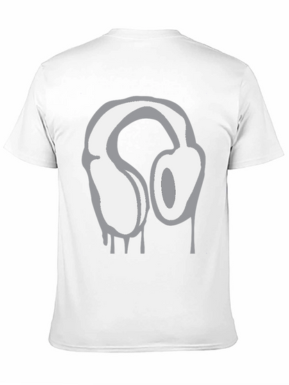 Urban Style Headphones Drip Graphic Tee - Black