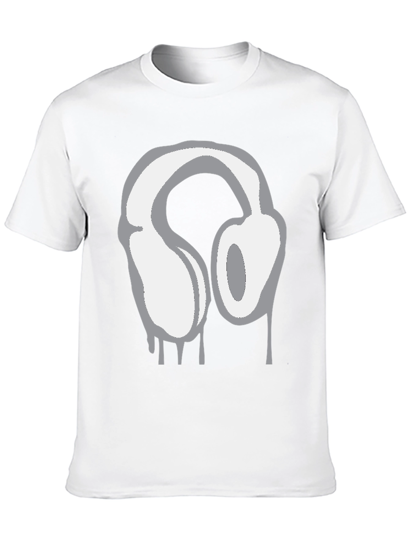 Urban Style Headphones Drip Graphic Tee - Black
