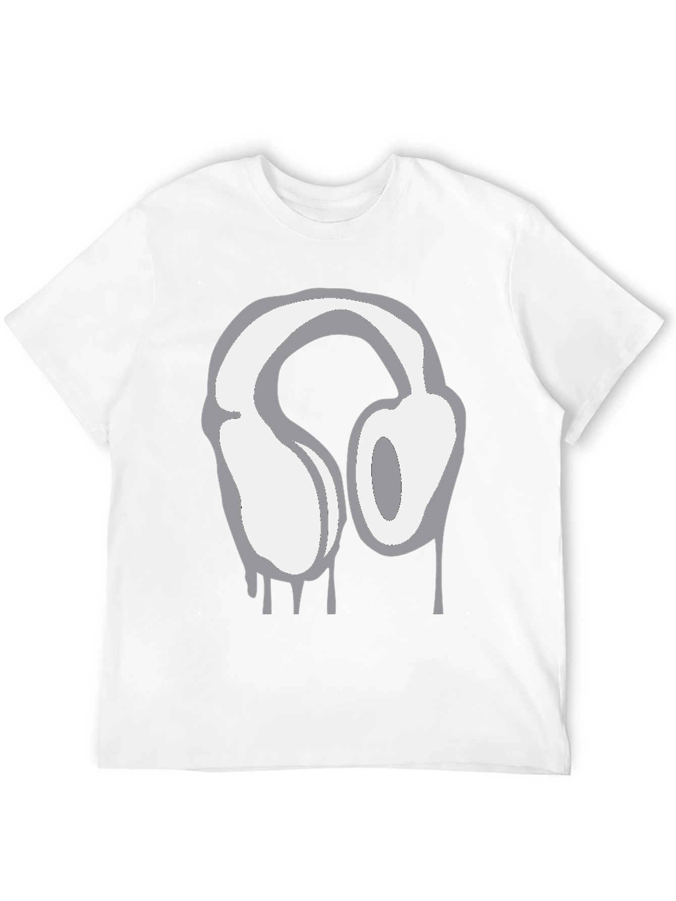 Urban Style Headphones Drip Graphic Tee - Black