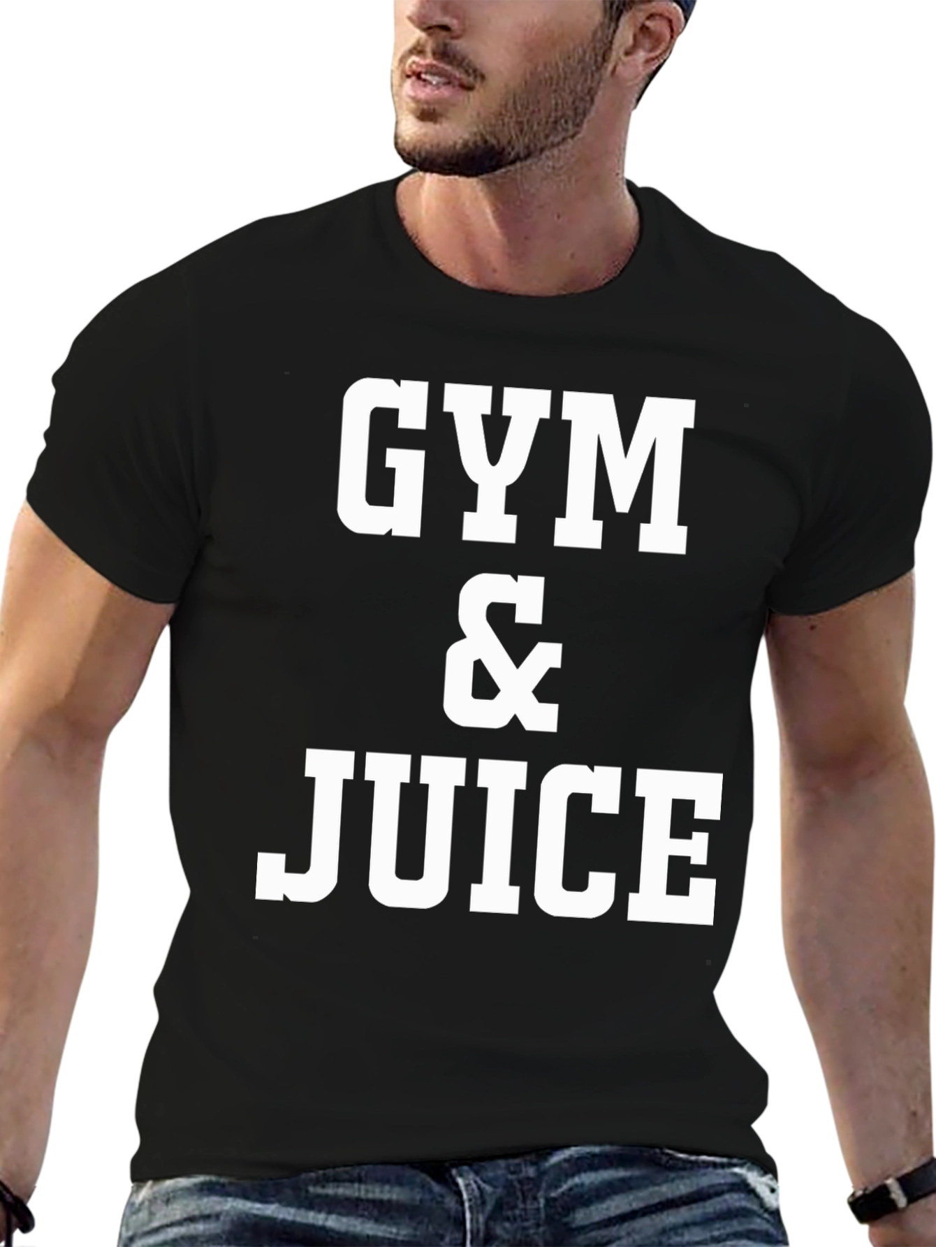 Gym & Juice Graphic T-Shirt - Black