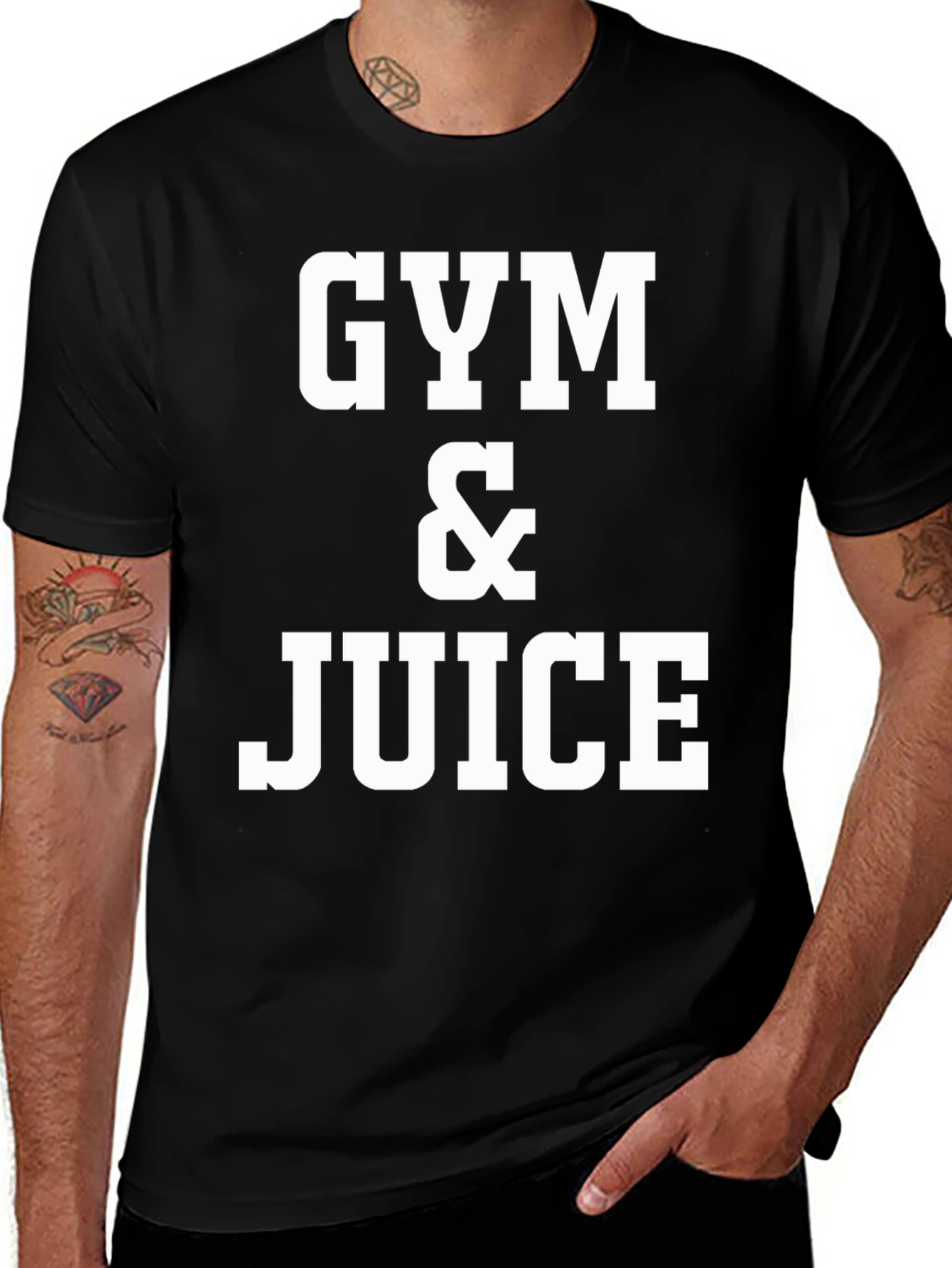 Gym & Juice Graphic T-Shirt - Black