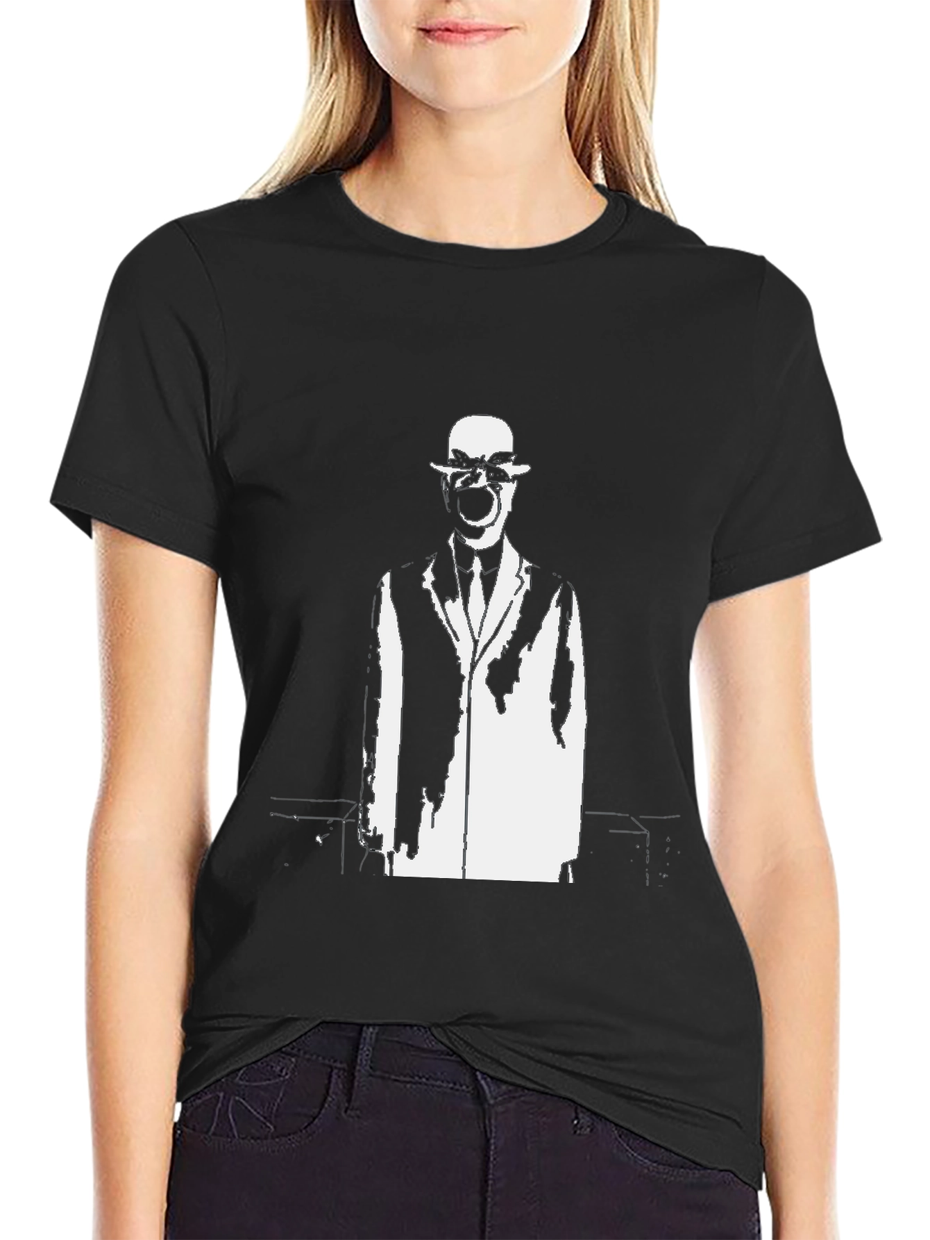 Surrealist Man Black Graphic T-Shirt
