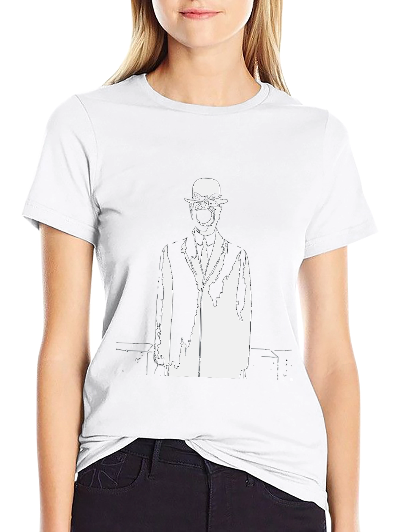 Surrealist Man Black Graphic T-Shirt