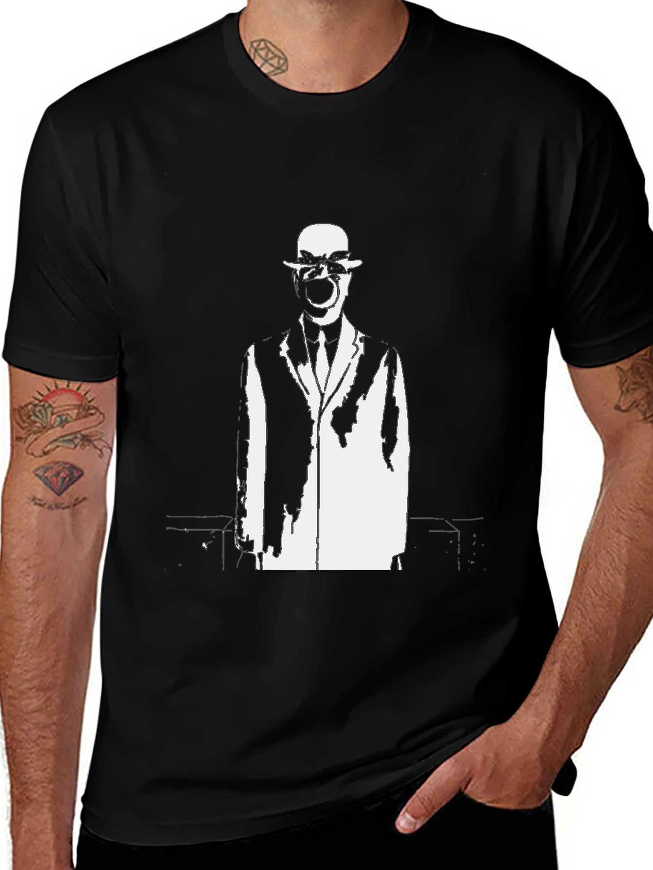 Surrealist Man Black Graphic T-Shirt