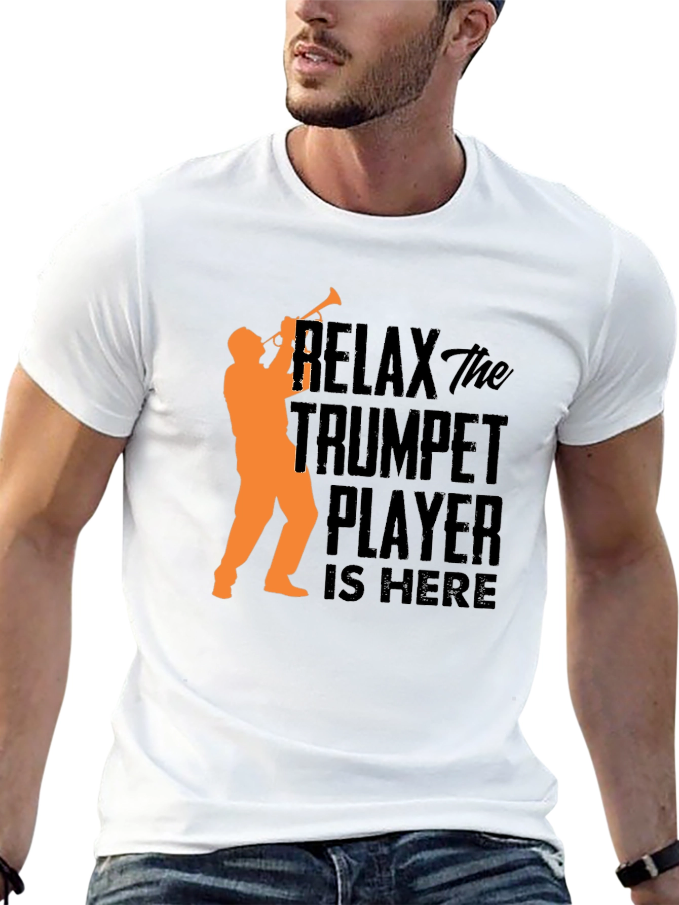 Relax Trumpet Player T-Shirt - Black