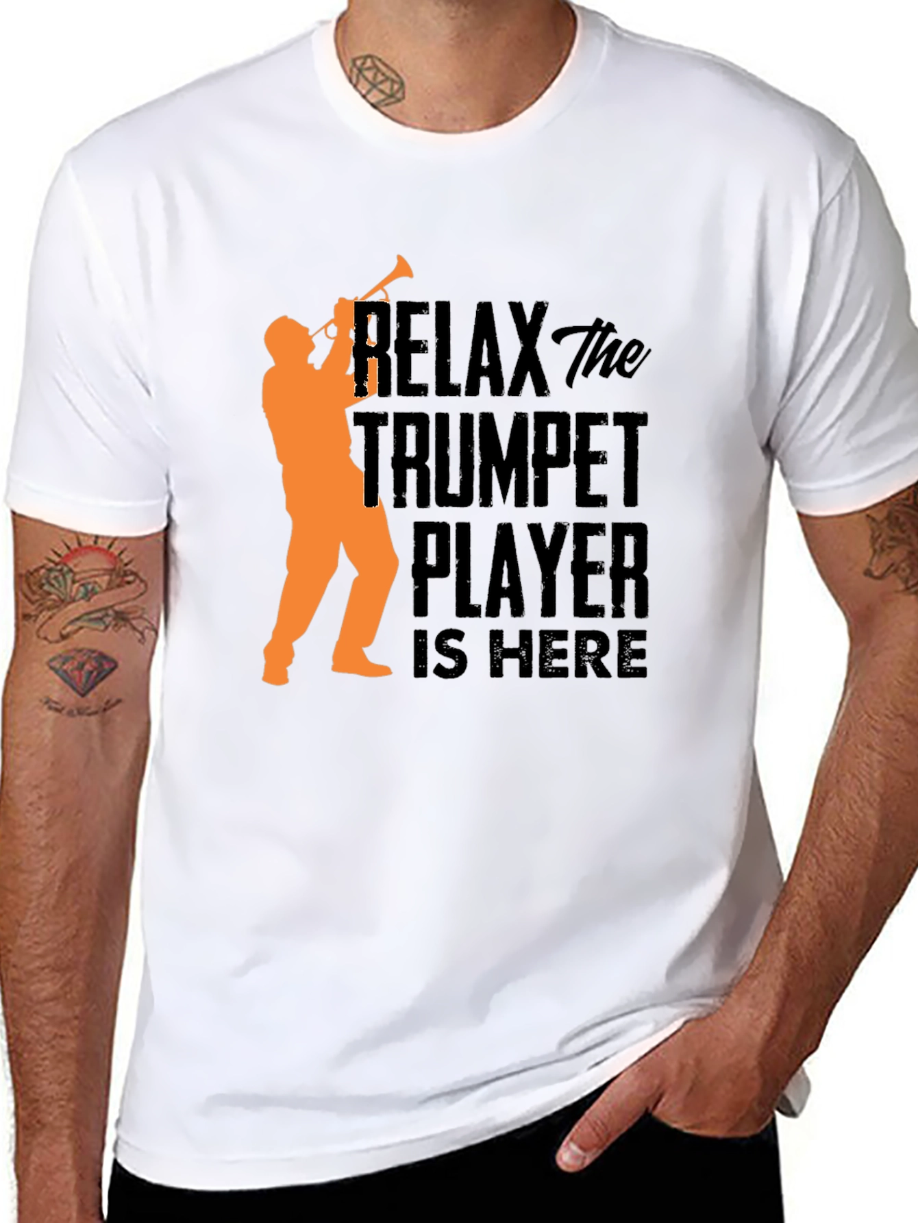 Relax Trumpet Player T-Shirt - Black