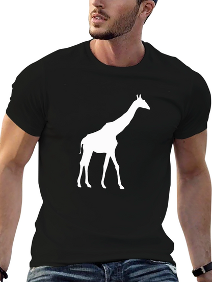 Giraffe Silhouette Black T-Shirt - Menswear