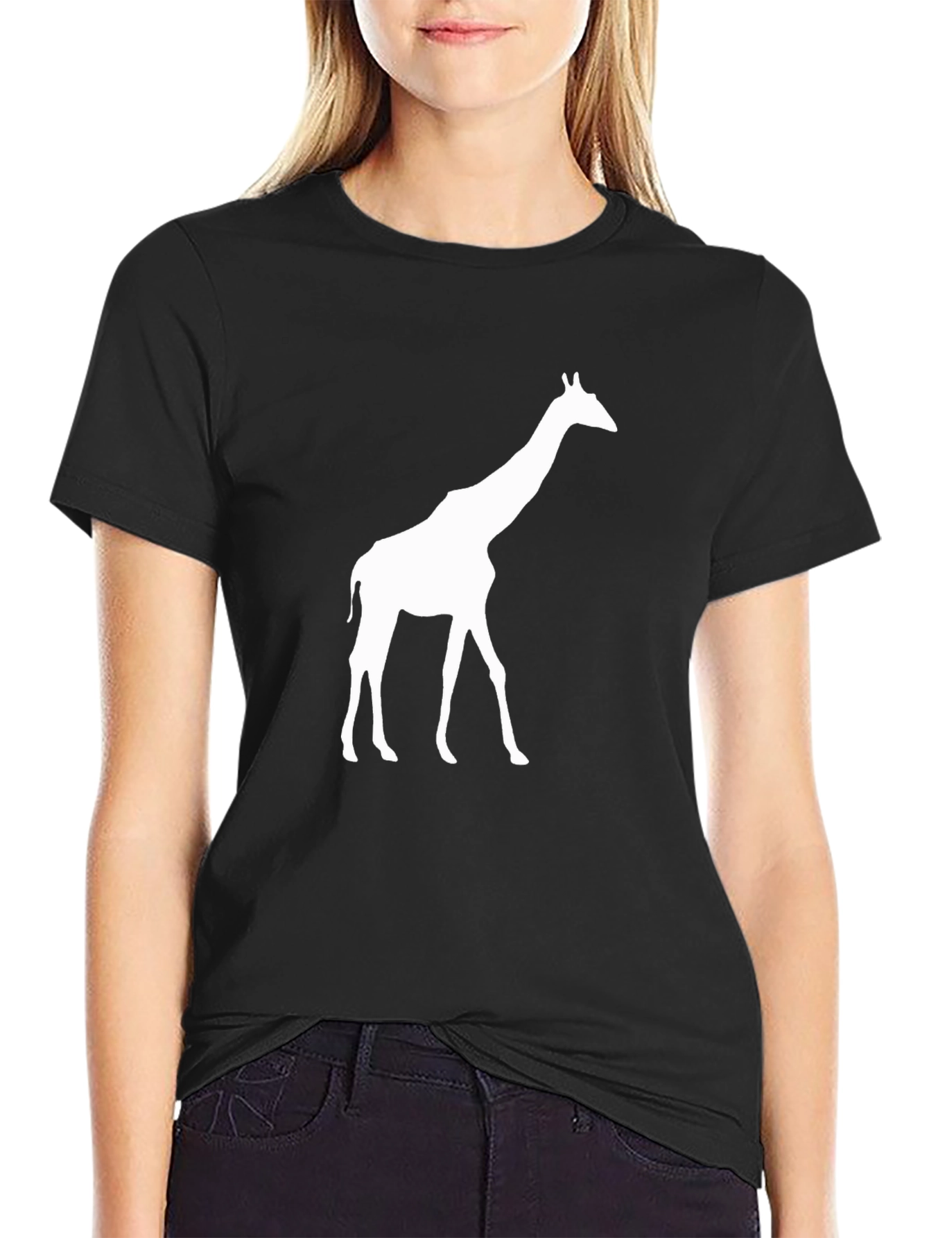 Giraffe Silhouette Black T-Shirt - Menswear