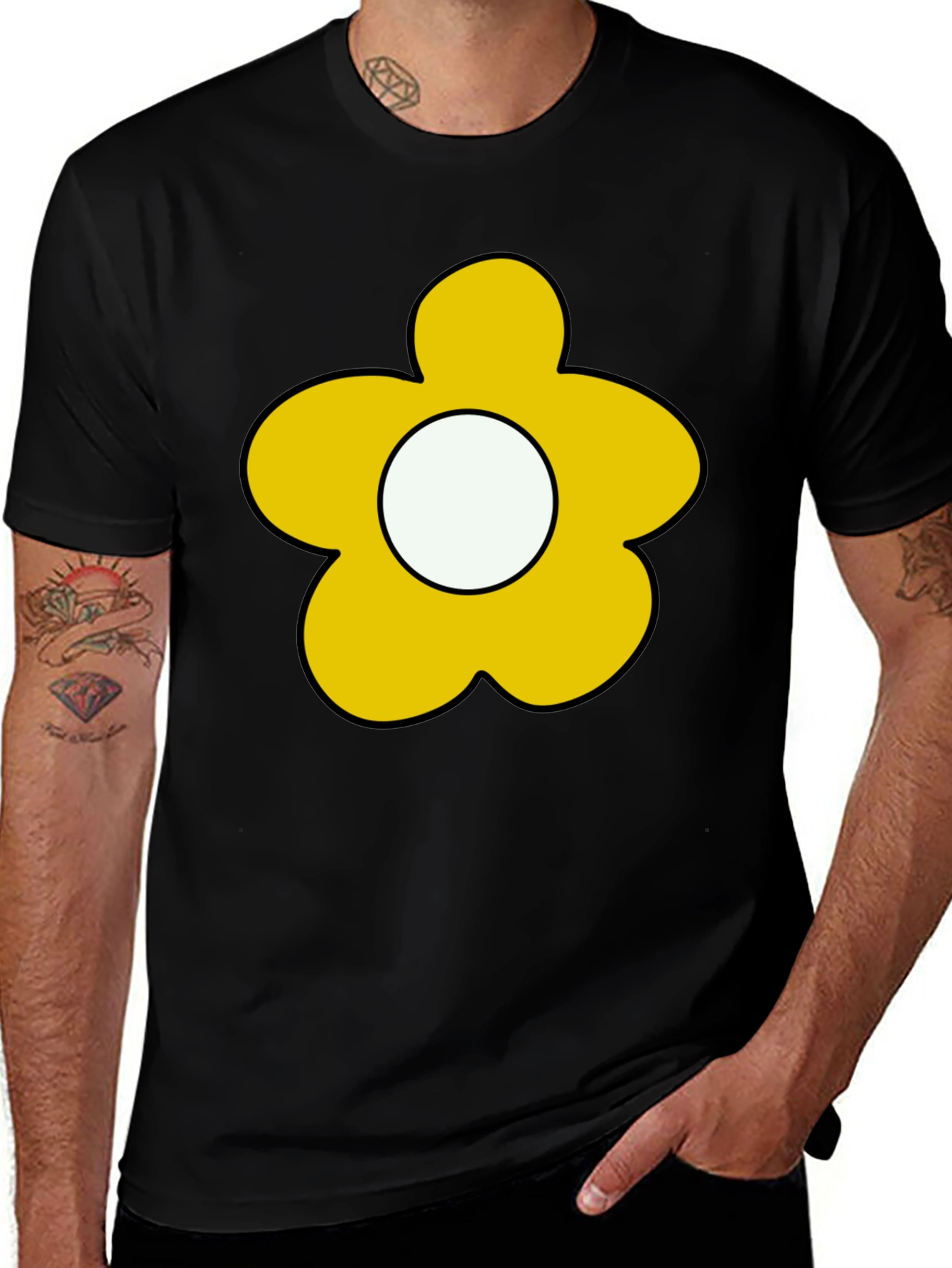 Flower Power Tee - Retro Cartoon Graphic