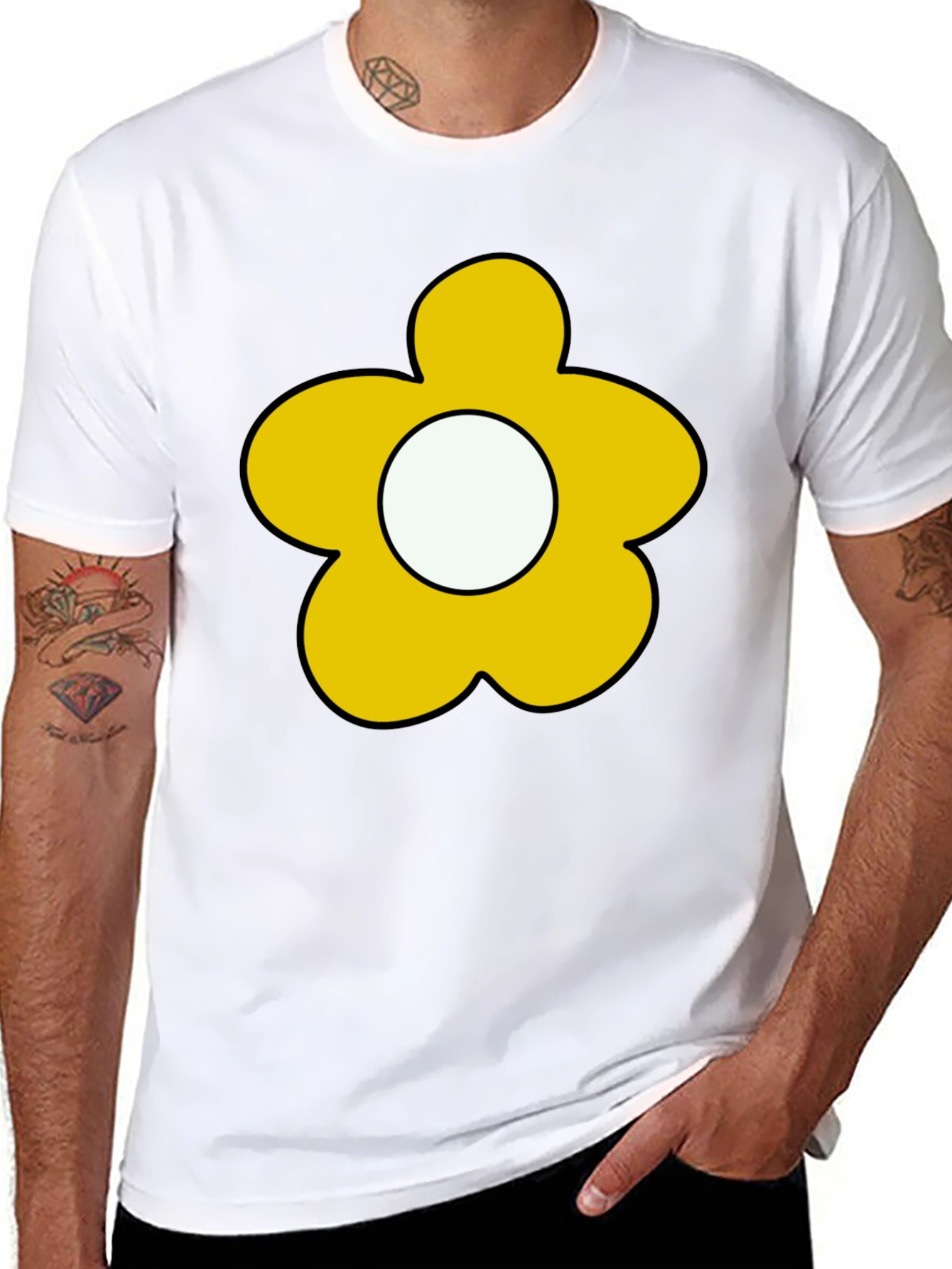 Flower Power Tee - Retro Cartoon Graphic