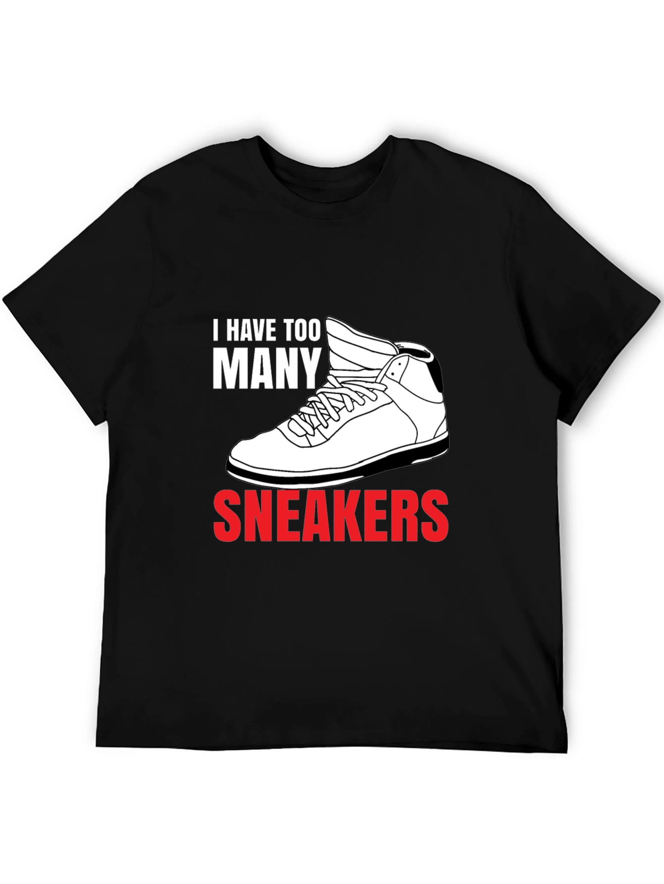 Too Many Sneakers Graphic Tee - Black Cotton