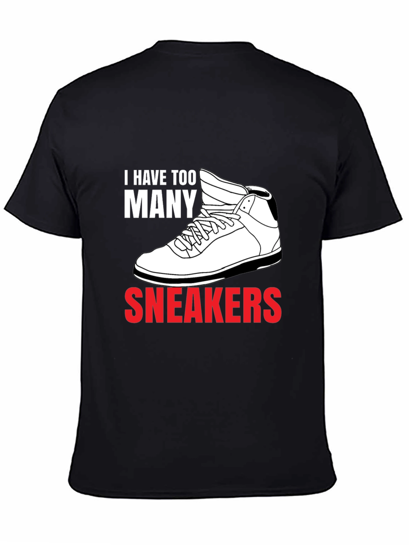 Too Many Sneakers Graphic Tee - Black Cotton