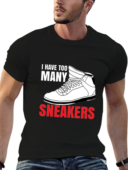 Too Many Sneakers Graphic Tee - Black Cotton
