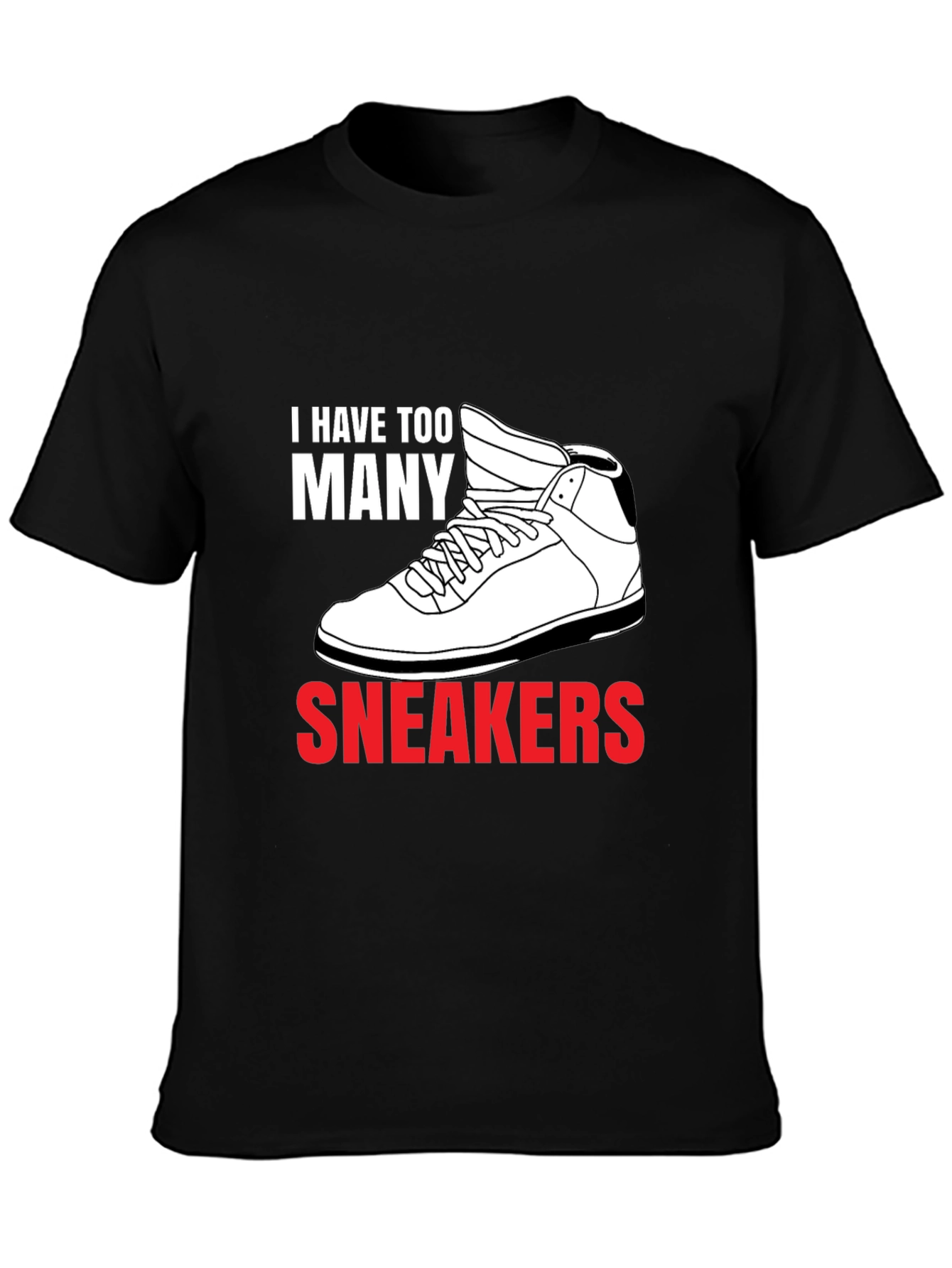Too Many Sneakers Graphic Tee - Black Cotton