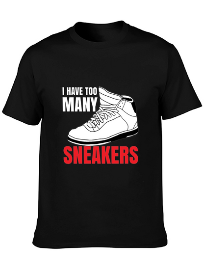 Too Many Sneakers Graphic Tee - Black Cotton