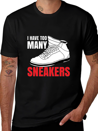 Too Many Sneakers Graphic Tee - Black Cotton
