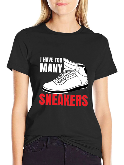 Too Many Sneakers Graphic Tee - Black Cotton