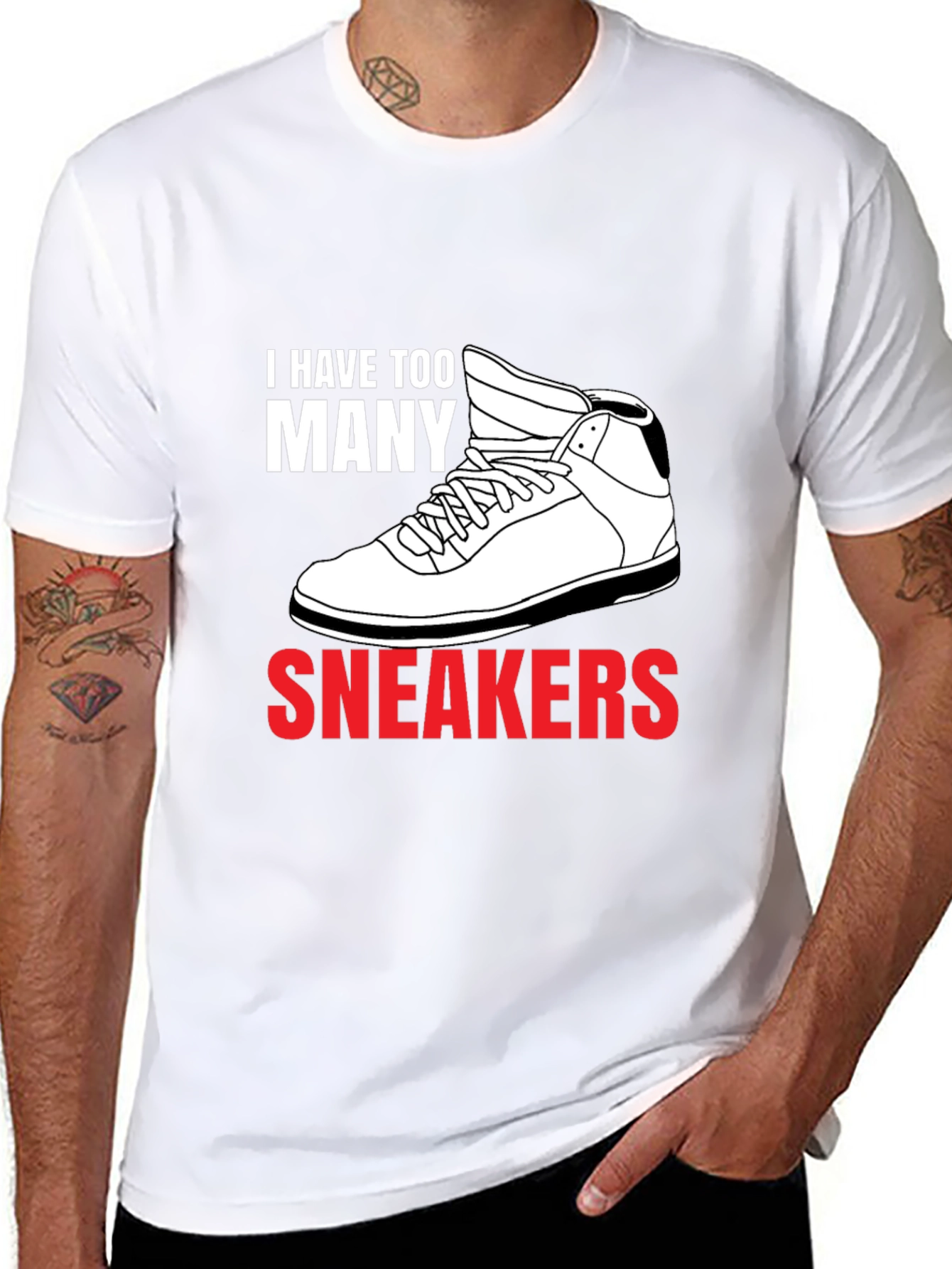 Too Many Sneakers Graphic Tee - Black Cotton