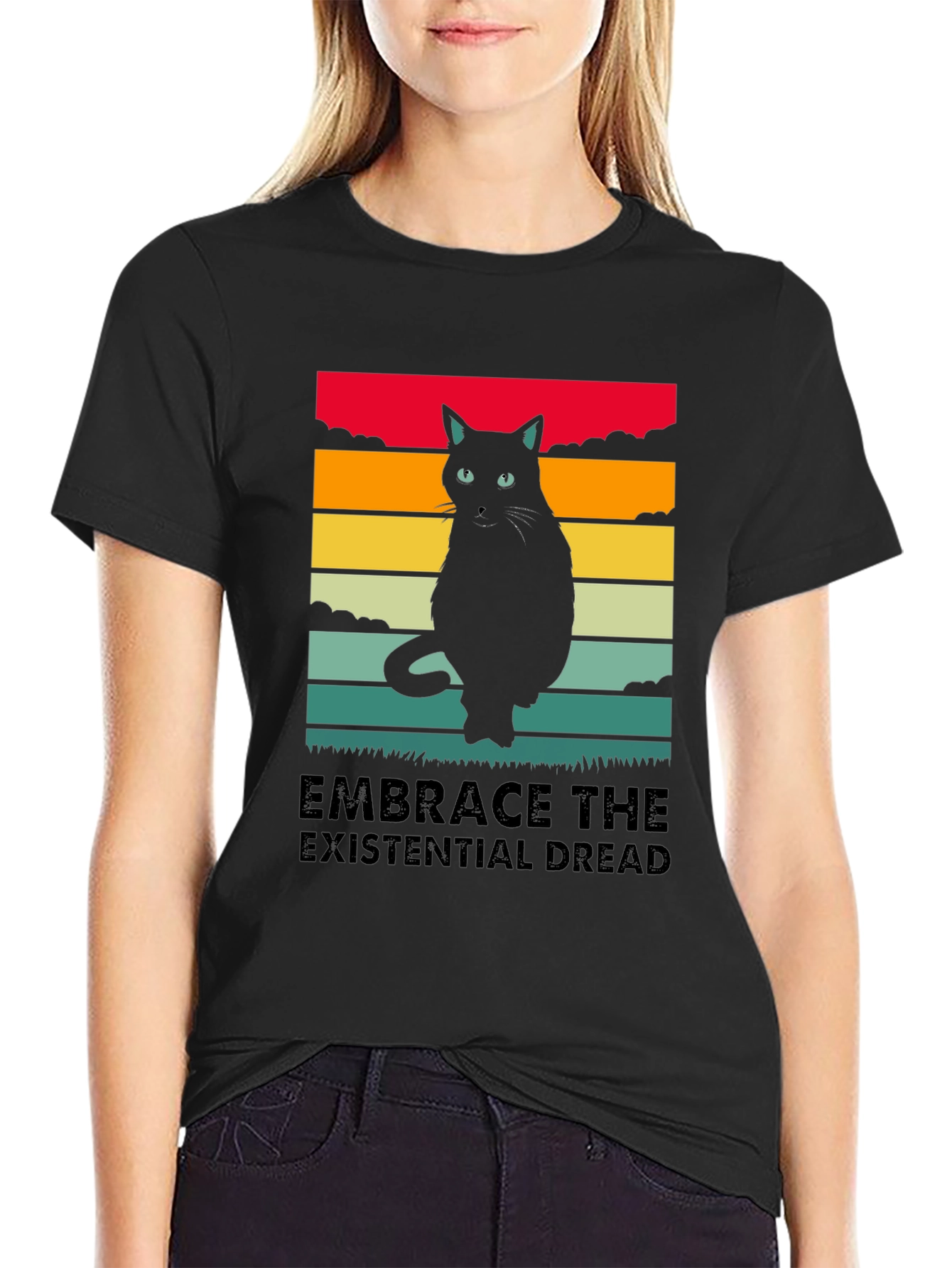 Embrace the Existential Dread Cat T-Shirt
