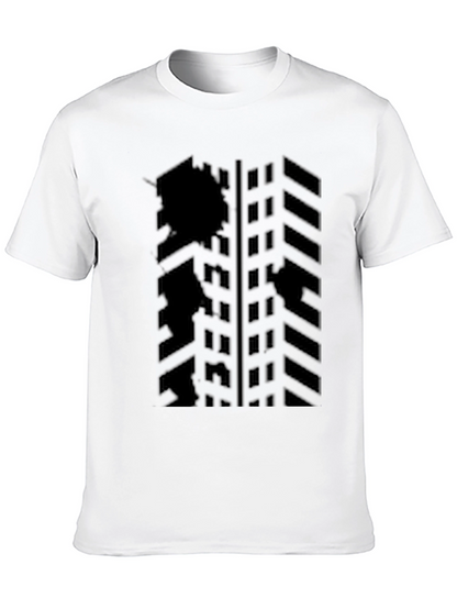 Abstract Geometric Black Graphic Tee