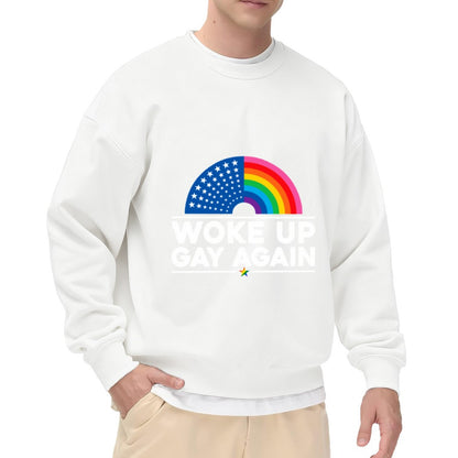 Rainbow Flag + USA "Woke Up Gay Again" Unisex Sweatshirt