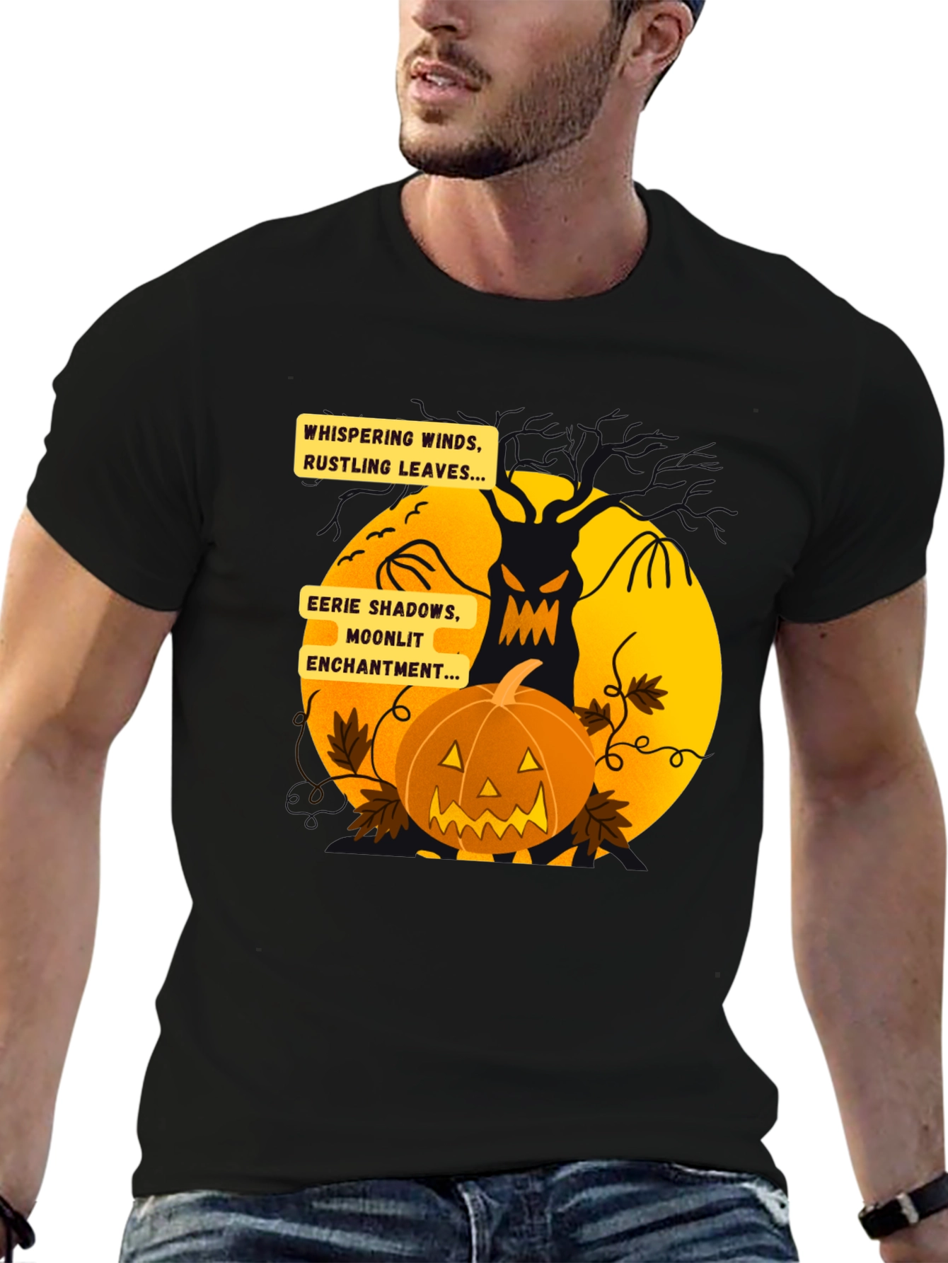 Halloween Theme T-Shirt - Whispering Winds Design