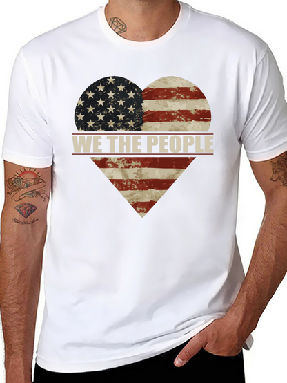 Patriotic We The People American Flag Heart T-Shirt