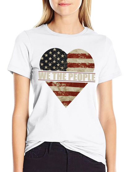 Patriotic We The People American Flag Heart T-Shirt