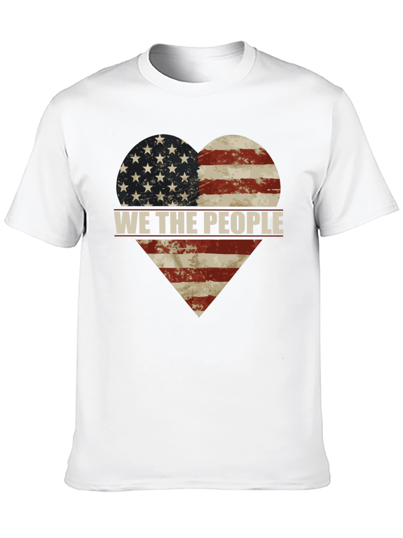 Patriotic We The People American Flag Heart T-Shirt