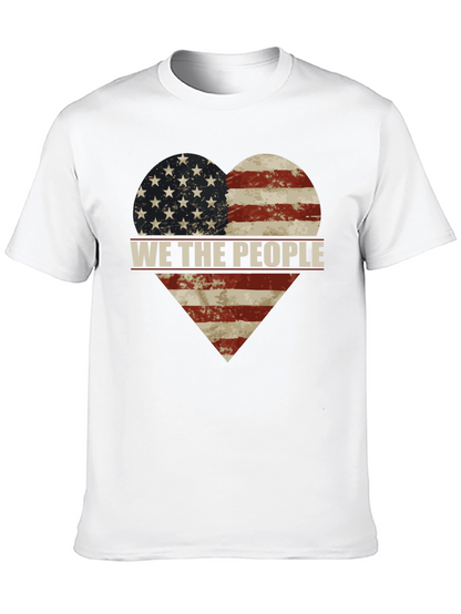 Patriotic We The People American Flag Heart T-Shirt