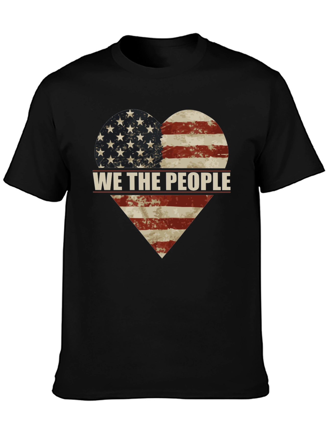 Patriotic We The People American Flag Heart T-Shirt