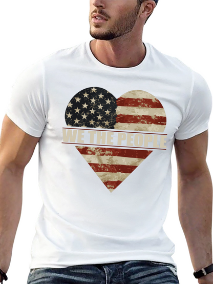 Patriotic We The People American Flag Heart T-Shirt