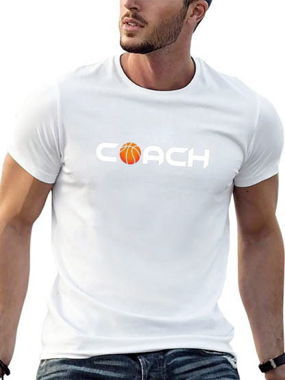 Basketball Coach Graphic T-Shirt - Black Cotton Tee
