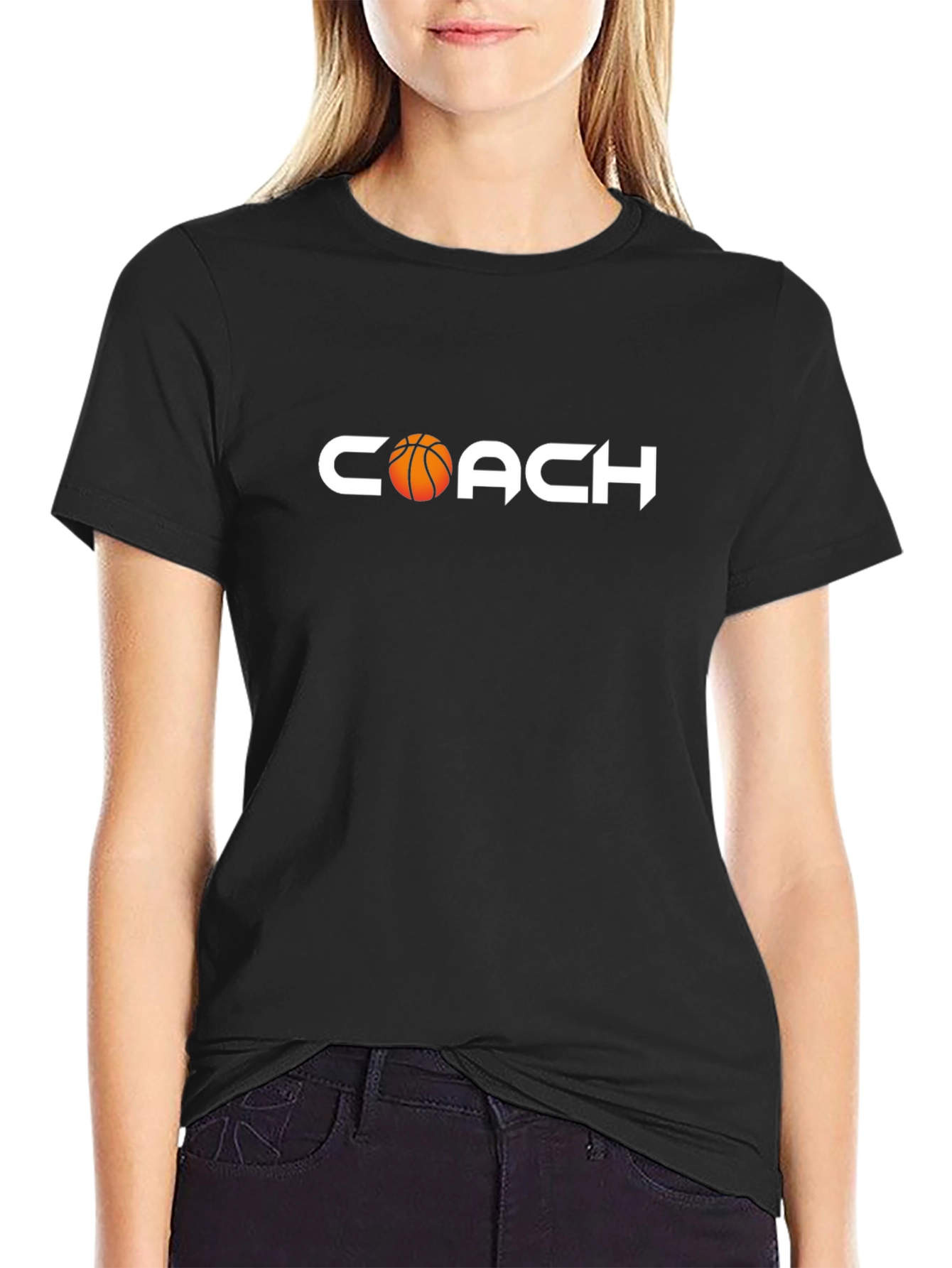 Basketball Coach Graphic T-Shirt - Black Cotton Tee
