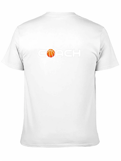Basketball Coach Graphic T-Shirt - Black Cotton Tee