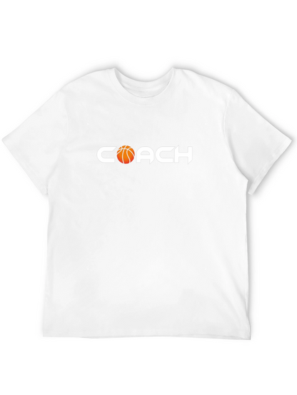 Basketball Coach Graphic T-Shirt - Black Cotton Tee
